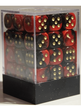 Gemini D6 Dice Block: Black - Red