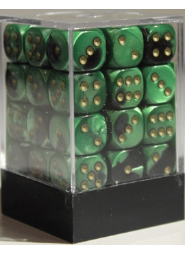 Gemini D6 Dice Block: Black - Green