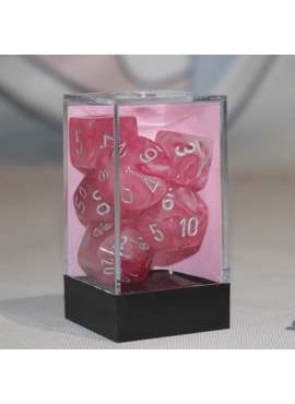 Ghostly Glow Poly Dice: Pink