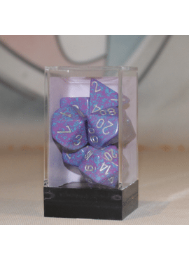 Speckled Poly Dice: Silver Tetra