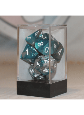 Gemini Poly Dice: Steel & Teal