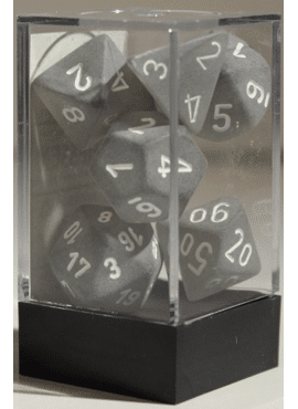 Frosted Poly Dice: Smoke White