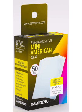GameGenic Board Game Sleeves: Yellow (Mini American)