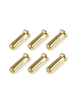 Team Corally - Bullit stekker 5.0mm - Mannelijk - met slit - Goud contacten - Ultra lage interne weerstand - Draad hoek 90°- 6 st