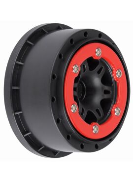 Split Six 2.2/3.0 Red/Black Bead-Loc Front Wheels (2) f