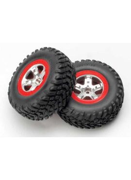 Tires & wheels, assembled, glued (SCT satin chrome wheels, r