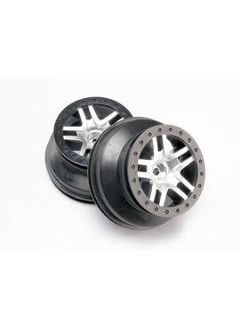 Wheels, SCT Split-Spoke, satin chrome, beadlock style, dual, TRX5876