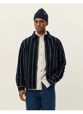 1000558 Lennon Wool Pinstripe Overshirt LES DEUX
