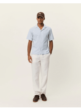 LES DEUX Lukas Stripe Cotton Linen SS Shirt 1001383
