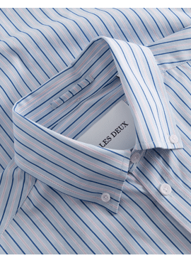 Les Deux MEN Kent Stripe Peached Poplin Shirt LDM410206