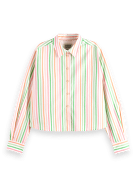 SCOTCH & SODA Multi striped boxy fit shirt