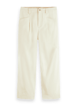 SCOTCH & SODA The Liv - Mid rise straight leg washed cotton trousers
