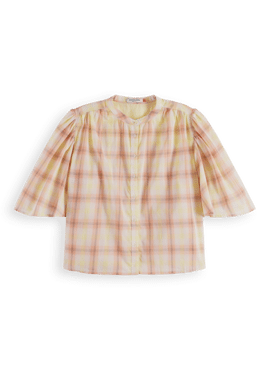SCOTCH & SODA Plaid flutter sleeve shirt
