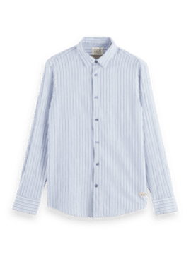 SCOTCH & SODA Regular fit crinkled voile in stripes and checks