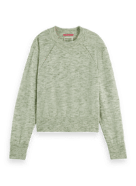 SCOTCH & SODA Pointelle detail linen blend pullover