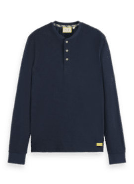SCOTCH & SODA Slub Henley Long Sleeve Tee 172999