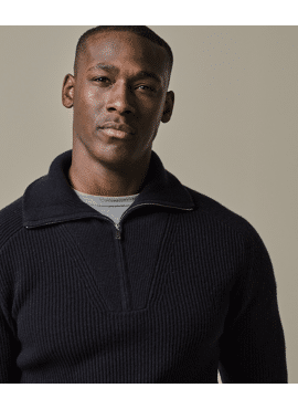 PPWJ30025 PULLOVER HALF ZIP NAVY PROFUOMO