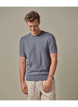 PROFUOMO T-SHIRT CREW NECK SS BLUE PPWT10010C