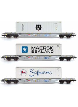 B-models 54302 / Set met 3 SBB cargo wagens met Frigo containers