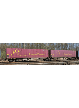 B-Models 59100 / Containerwagen Sggmrss 90 met 2 ECS-containers
