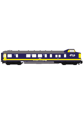 Exacttrain EX10080 / Stuurstandrijtuig NS Plan D WRD Benelux, blauw, blauw cabinedak, DC analoog