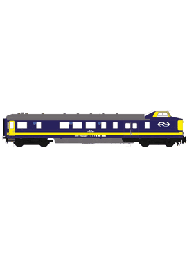Exacttrain 10081 / Stuurstandrijtuig NS Plan D WRD Benelux, blauw, wit cabinedak, DC analoog