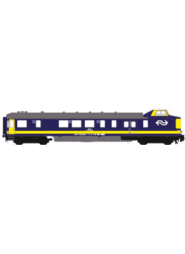 Exacttrain EX10091 / Stuurstandrijtuig NS Plan D WRD Benelux, blauw, wit cabinedak, AC digitaal