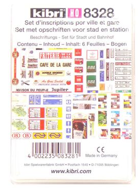 Kibri 8328 / Set met opschriften voor stad en station (Belgisch)
