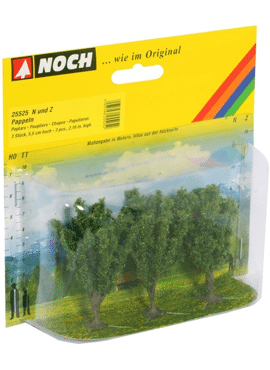 NOCH 25525 / N/Z Populieren 5,5 cm hoog, 3 stuks