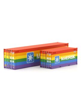 PT trains 190013 / H0 Maersk Rainbow Container Container Set 1x 40ft / 1x 20 ft 
