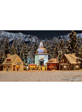 Vollmer 42413 / H0 Christmas village with lighting,functional kit