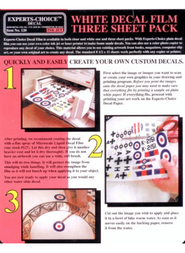 BMF 120 / Decal Paper Wit voor Inkjet 