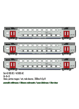 LSModels 43105 / NMBS 3 M6-rijtuigen 