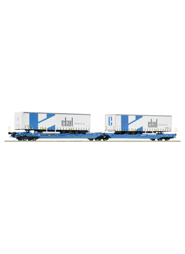 Roco 6600023 / Draagwagen T3000e, EUROWAGON met 2 opleggers