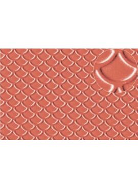 SLATERS0438 / Roof Tile red 4mm Scalloped Shell Type