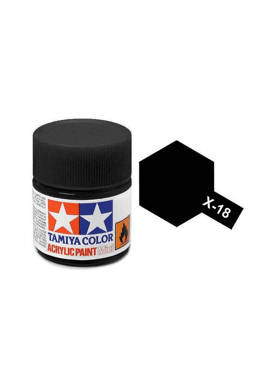 TAMIYA 81518 / Acryl MINI X18 NOIR SATINE BRIL 10ml Blinkend