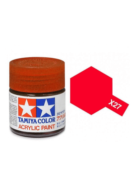 TAMIYA 81527 / Acryl MINI X27 Rood Transparant 10ml Blinkend