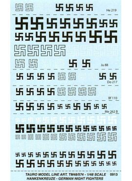 TAURO TM48/574 - 1:48 Luftwaffe WW2 Swastika decal vel