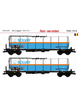 Van Biervliet 81098 / 2 NMBS ketelwagens SOLVAY
