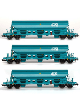 Van Biervliet 83018 / Set met 3 wagons Tads, groen, B-cargo