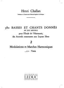 380 Basses et Chants Donnés Vol. 2A