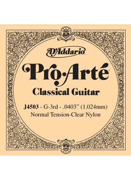 D'Addario J4503 Pro-Arte Nylon Classical Guitar Single String Normal Tension Third String