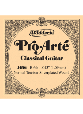 D'Addario J4506 Pro-Arte Nylon Classical Guitar Single String Normal Tension Sixth String