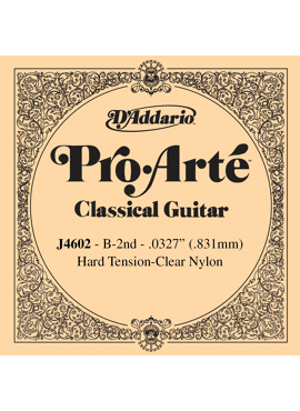 D'Addario J4602 Pro-Arte Nylon Classical Guitar Single String Hard Tension Second String
