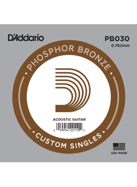 D'Addario PB030 Phosphor Bronze Wound Acoustic Guitar Single String .030