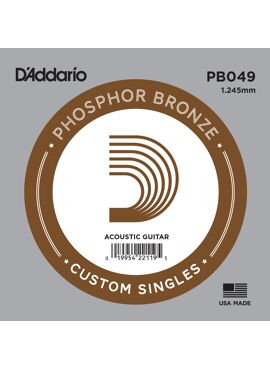 D'Addario PB049 Phosphor Bronze Wound Acoustic Guitar Single String .049