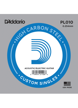 D'Addario PL010 Plain Steel Guitar Single String .010