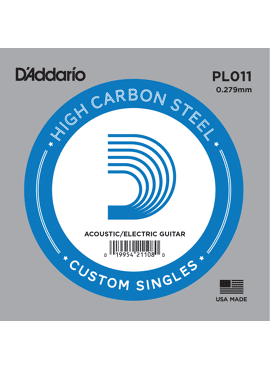 D'Addario PL011 Plain Steel Guitar Single String .011