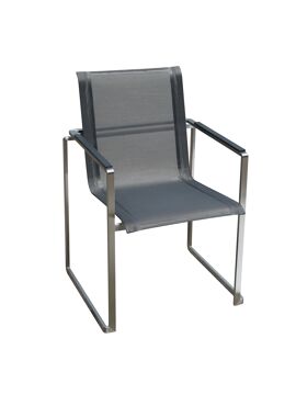 Seattle Dining armchair Silver Black 