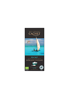 Cachet pure chocolade - extra dark - 72% zeezout 90g